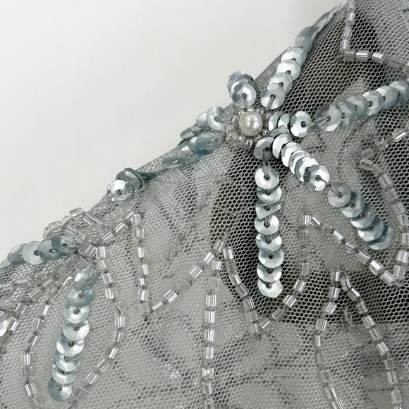 NWT Adrianna Papell Beaded Long Dress in Frosted Sage - Picture 12 of 12